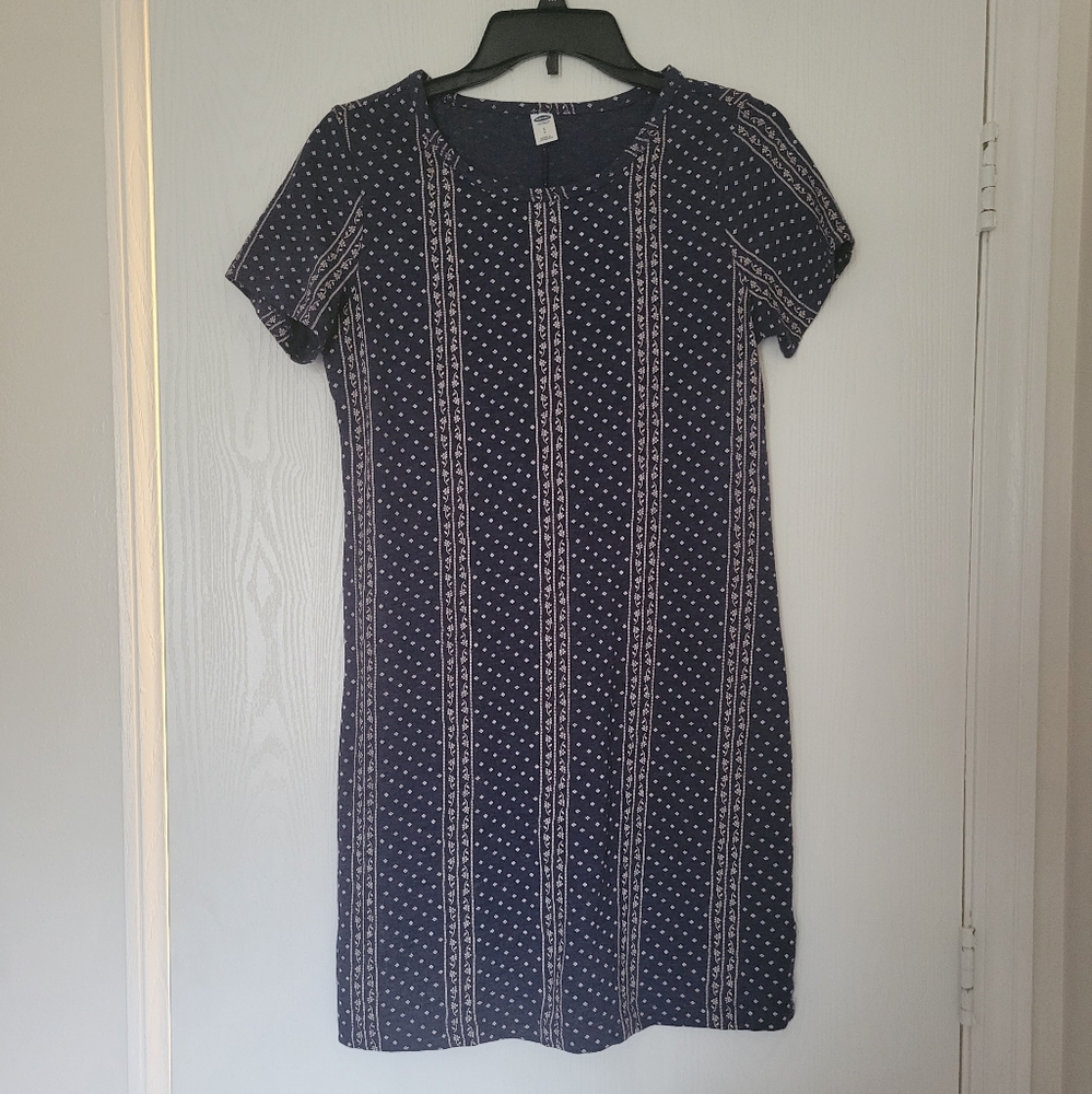 🟣Navy patterned dress